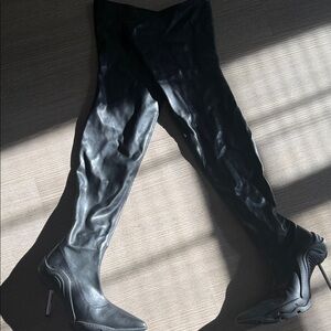 AKIRA Sleek Black Over-the-Knee Boots